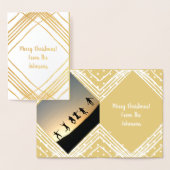 Goud en wit foto sjabloon folie kerstkaart (Display)