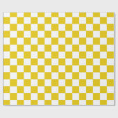 Goud en wit gecontroleerd cadeaupapier (Vlak)