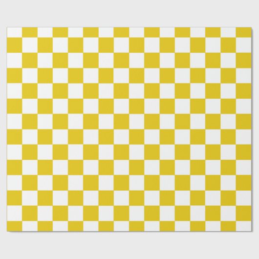 Goud en wit gecontroleerd cadeaupapier (Vlak)