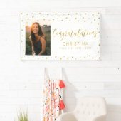 Goud en wit | Gefeliciteerd Afstuderen Foto Spandoek (Insitu)