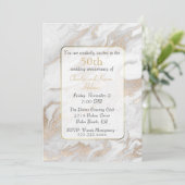 Goud en wit gemarmerd Jubileum Kaart (Staand voorkant)