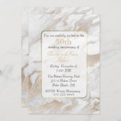 Goud en wit gemarmerd Jubileum Kaart (Voorkant / Achterkant)