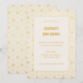 Goud en wit geometrisch Art Deco Baby shower Kaart (Voorkant / Achterkant)
