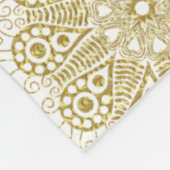 Goud en wit geometrisch irissen patroon fleece deken (Hoek)