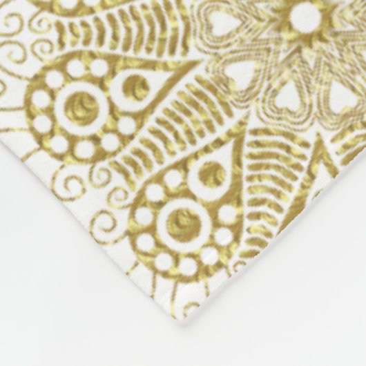 Goud en wit geometrisch irissen patroon fleece deken (Hoek)