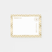 Goud en wit geometrisch modern design post-it® notes (Voorkant)