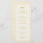Goud en Wit Geometrische Art Deco Menu Kaart (Voorkant / Achterkant)