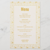 Goud en Wit Geometrische Art Deco menukaart (Voorkant)