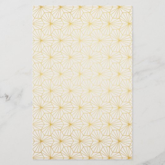 Goud en Wit Geometrische Art Deco menukaart (Achterkant)