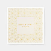 Goud en wit geometrische art deco servet (Voorkant)