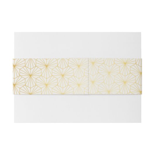 Goud en wit geometrische art deco uitnodigingen wikkel (Achterkant Voorbeeld)