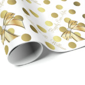 Goud en Wit Gepersonaliseerd Trouwpapier Cadeaupapier (Rol Hoek)