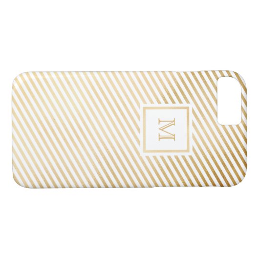 Goud en wit gestreept telefoondoosje Case-Mate iPhone case (Achterkant (Horizontaal))