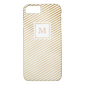 Goud en wit gestreept telefoondoosje Case-Mate iPhone case (Achterkant)