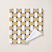 Goud en wit geweven geometrisch patroon bad handdoek (Wasdoekje)