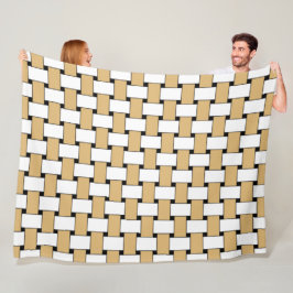 Goud en wit geweven geometrisch patroon fleece deken