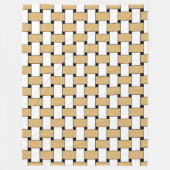 Goud en wit geweven geometrisch patroon fleece deken (Voorkant)
