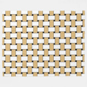 Goud en wit geweven geometrisch patroon fleece deken (Voorkant (Horizontaal))