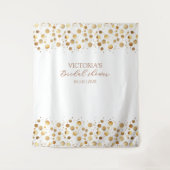 Goud en wit glitter Vrijgezellenfeest achtergrond Wandkleed (Voorkant)