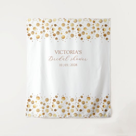 Goud en wit glitter Vrijgezellenfeest achtergrond Wandkleed (Voorkant)