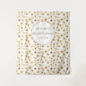 Goud en Wit Glitter Vrijgezellenfeest Achtergrond Wandkleed (Voorkant)