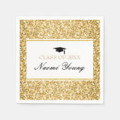 Goud en wit Glitter Zwart Pet Servet (Voorkant)