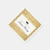 Goud en wit Glitter Zwart Pet Servet (Hoek)