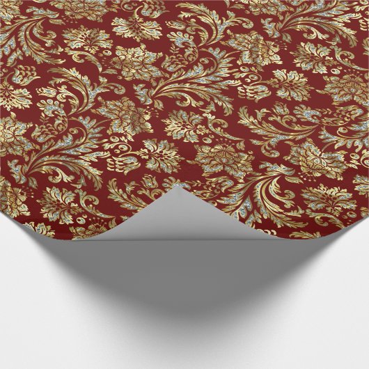 Goud en wit glitterpatroon cadeaupapier (Hoek)