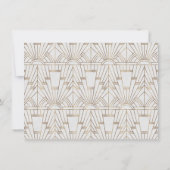 Goud en wit groot geintby art Deco Save the Date (Achterkant)