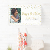 Goud en wit | Happy Birthday Photo Banner (Insitu)