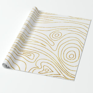 Goud en wit - hout - Pandenpatroon - Modern Cadeaupapier