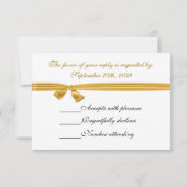 Goud en wit huwelijk RSVP kaartje (Achterkant)