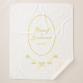Goud en wit huwelijk sherpa deken (Voorkant)