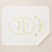 Goud en wit huwelijk sherpa deken (Voorkant (horizontaal))