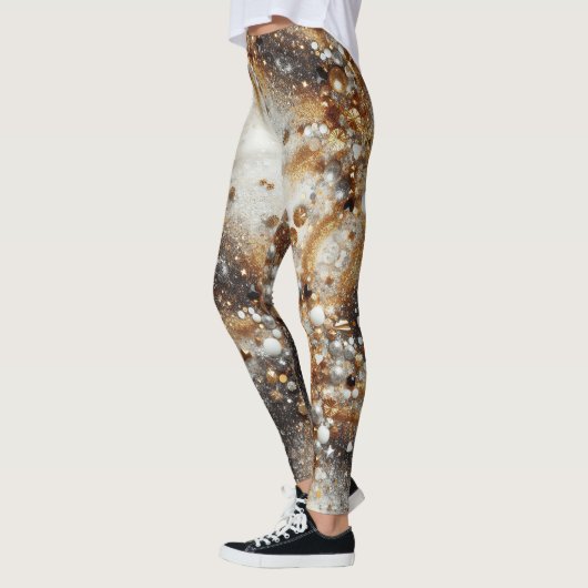 goud en wit "Ik ben gezegend" Leggings (Links)