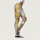 goud en wit "Ik ben gezegend" Leggings (Rechts)