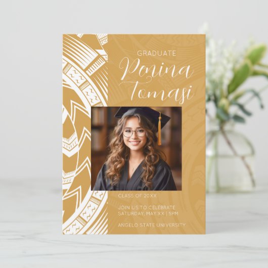 Goud en wit kaart (Staand voorkant)