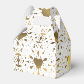 Goud en wit kanten hart bruiloft bedankdoosjes (Achterkant)