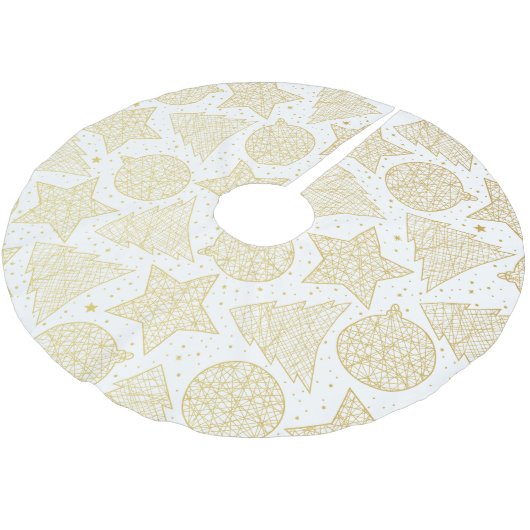 Goud en wit kerstpatroon kerstboom rok (Gekanteld)