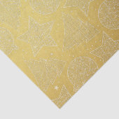 Goud en wit kerstpatroonpapier tissuepapier (Detail)