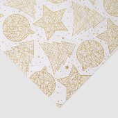 Goud en wit kerstpatroonpapier tissuepapier (Detail)