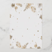 Goud en wit kersttentje botanisch folie uitnodiging (Achterkant)