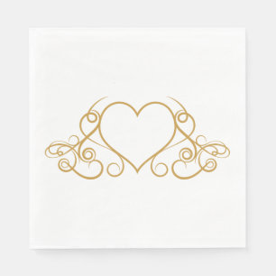 Goud en Wit Liefde Hart Wedding Party Glam Servetten