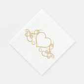 Goud en Wit Liefde Hart Wedding Party Glam Servetten (Hoek)