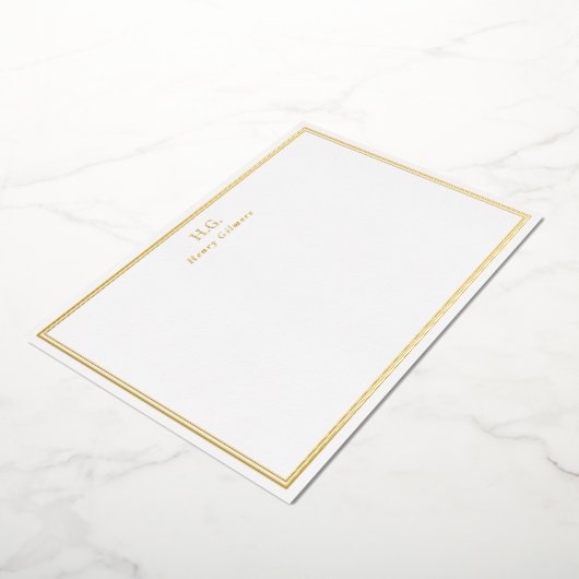 Goud en wit Lijst Folie Uitnodiging (Gedraaid)