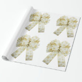 Goud en Wit Lintjes Inpakpapier (Uitgerold)