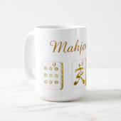 Goud en wit Mahjong Tegels Koffie Mok (Voorkant links)