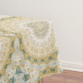 Goud en wit mandala patroon met Blauwgroen accente Tafelkleed (Voorbeeld)