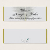 Goud en wit Marabou Feather Bruiloft Drink Ticke Mini Visitekaartjes (Voorkant /achterkant)