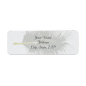 Goud en Wit Marabou Feather Retouradres Etiket (Voorkant)